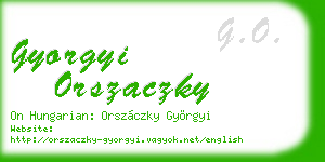 gyorgyi orszaczky business card