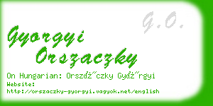 gyorgyi orszaczky business card